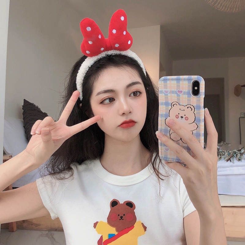 Băng đô rửa mặt hình chú gấu dễ thương phong cách Hàn quốc