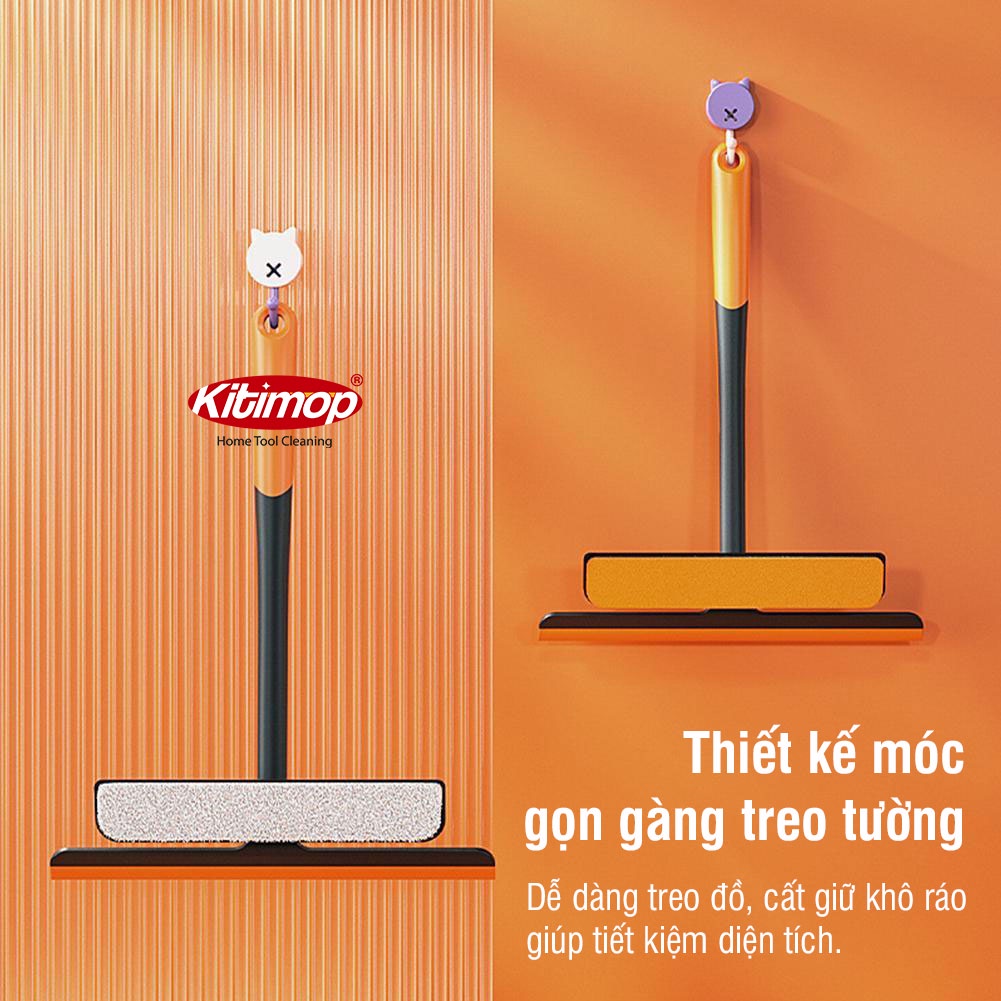 Cây lau kính 3 CHỨC NĂNG K11 lau kính kèm gạt nước silicone xoay 360 độ chống trượt nhỏ gọn thông minh tiện lợi