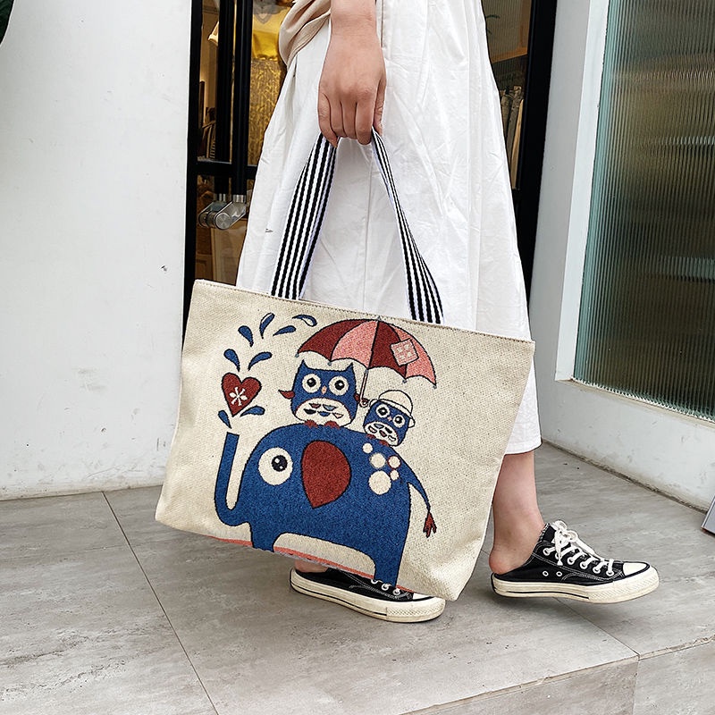 Túi xách đeo vai vải canvas kiểu dáng đơn giản