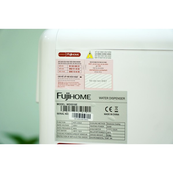 Cây nước nóng lạnh mini để bàn Nhập Khẩu Fujihome WD5510E,máy lọc nước nóng lạnh mini uống công nghệ Nhật Bản-BH 2 năm