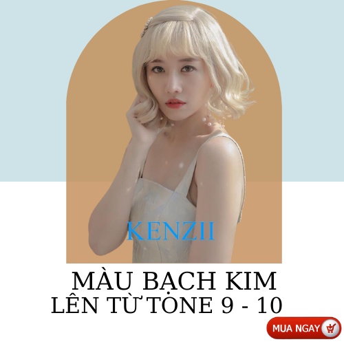 Thuốc Nhuộm Tóc Màu Vàng Bạch Kim  Tặng Trợ Nhuộm  KENZII Lên Từ Tone 9 - 10 ( Thuốc Nhuộm Tóc Bạch Kim )