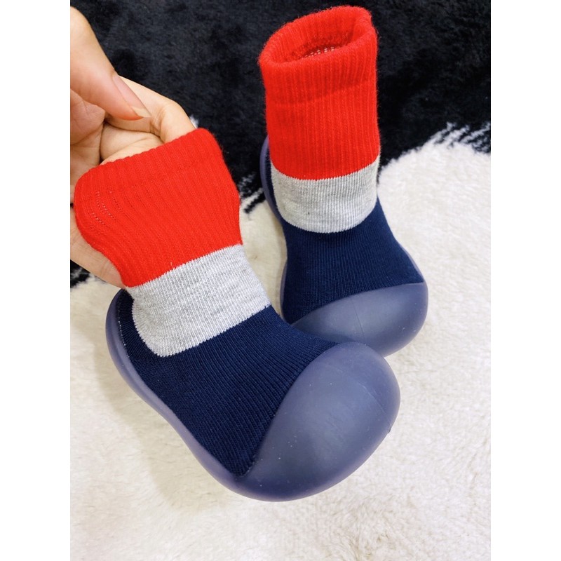 GIÀY BÚN CHO BÉ TẬP ĐI - GIÀY BÚN CHỐNG TRƯỢT CHO BÉ(Bún cổ 3 mầu)