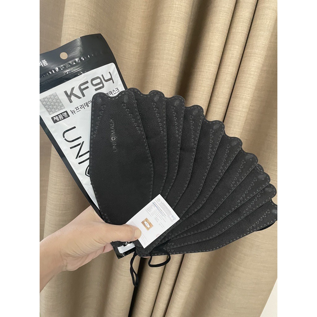 Combo 100c khẩu trang KF94 UNI MASK hàng chính hãng, 4 lớp dày dặn, kiểu dáng Hàn Quốc