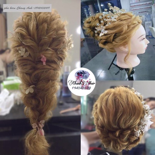 Đầu canh chịu nhiệt học cắt tóc, bới ken makeup cô dâu