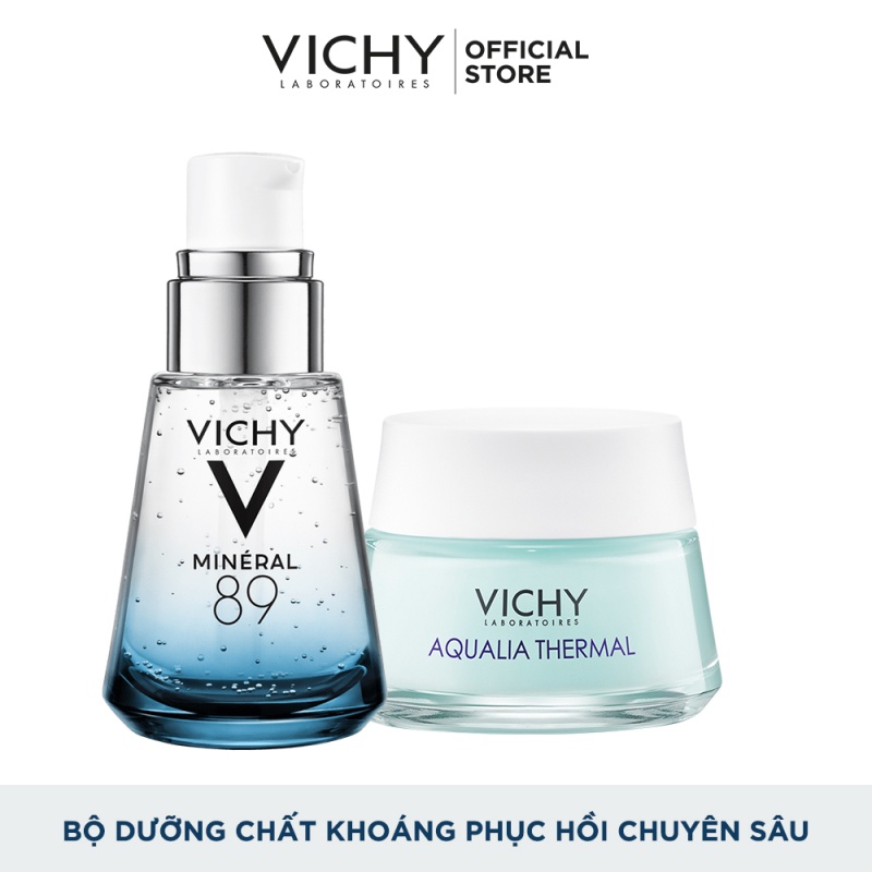 Bộ Dưỡng Chất Khoáng Vichy Mineral 89 30ml&amp;mặt nạ ngủ Aqualia Thermal Night Spa15ml