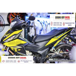 Tem trùm xe Winner vàng đen 150 V1, độ thiết kế team dán phủ decal xe máy giá rẻ đẹp