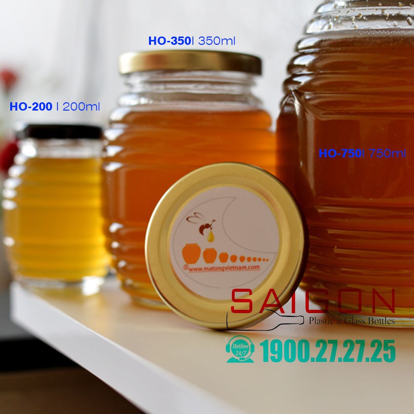 Hũ Thủy Tinh hình Ong 1000ml | 750ml | 350ml Đựng Thực Phẩm