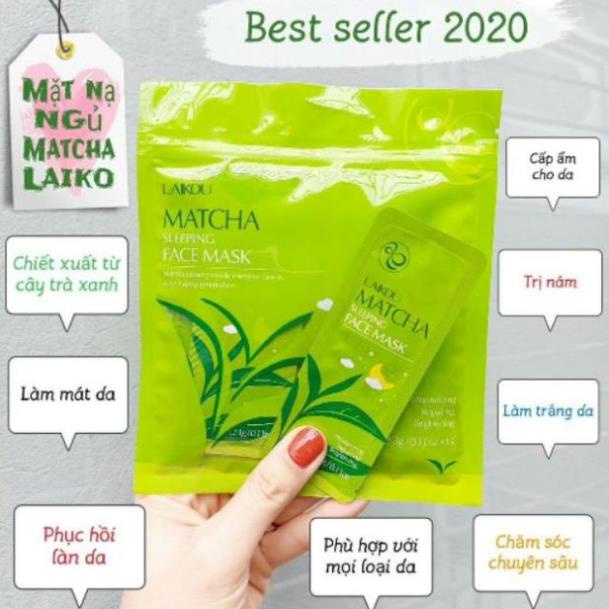 Mặt nạ ngủ matcha trà xanh Laikou (1 miếng)