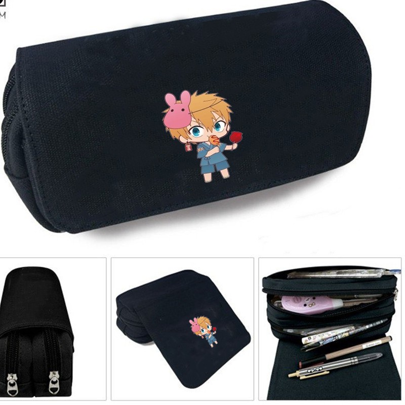 Hộp bút vải canvas khóa trắng JIBAKU SHOUNEN HANAKO-KUN Ác quỷ trong nhà xí chibi anime đi học tiện lợi