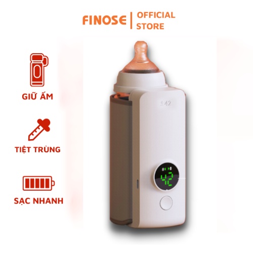 Máy hâm sữa không dây FINOSE chính hãng cao cấp, nước tiệt trùng, ủ sữa cho bé, cổng sạc USB, giữ nóng, ổn định nhiệt độ