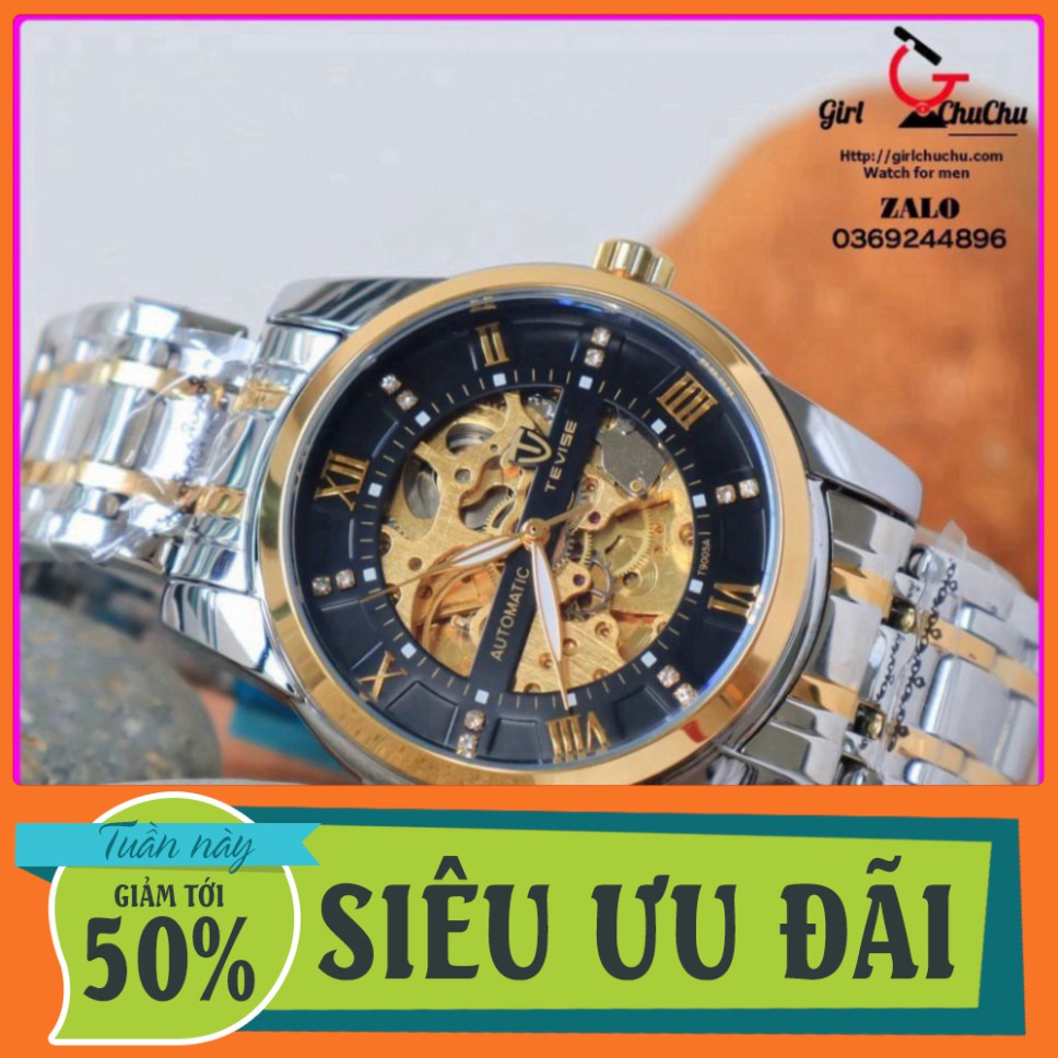 SIÊU PHẨM Đồng hồ cơ nam Tevise với máy cơ lộ full 2 mặt nhìn cực đẳng cấp với khả năng tích cot lâu ấn tượng [ Đồng Hồ