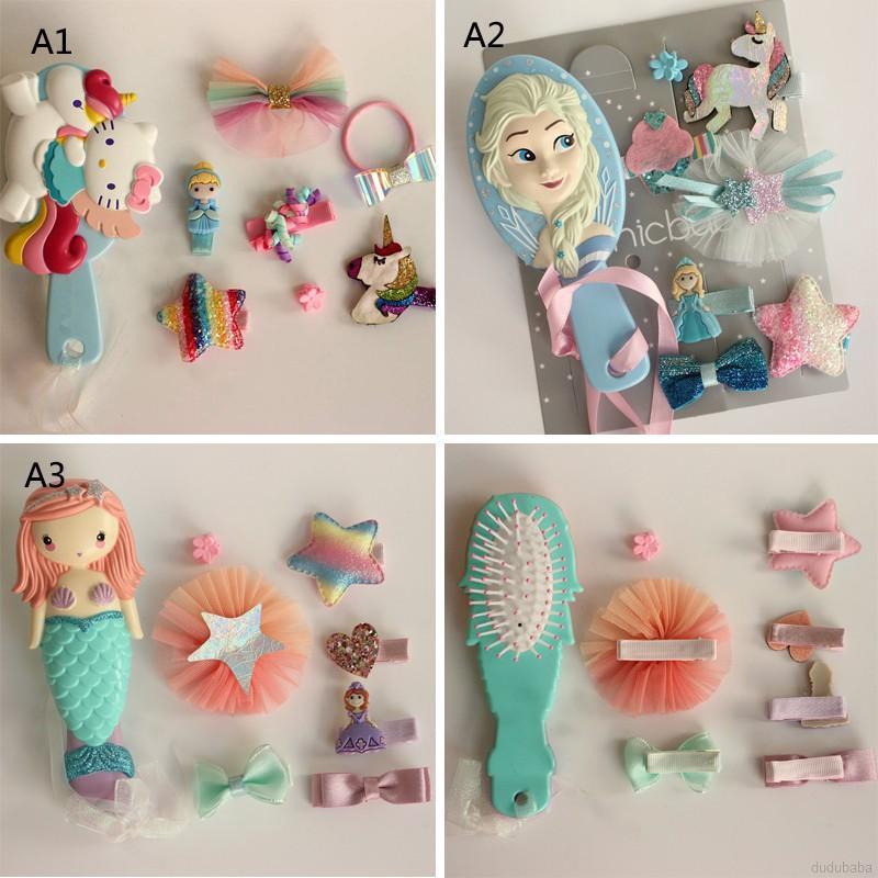Set đồ buộc tóc+lược 8 món kiểu dáng hoạt hình đáng yêu