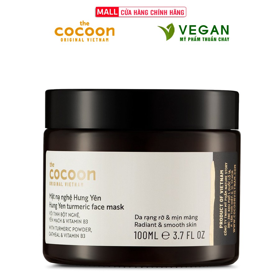 [Mã FMCGMALL giảm 8% Tối đa 80K đơn 250K] Mặt nạ nghệ Hưng Yên cocoon 100ml thuần chay sáng da đều màu