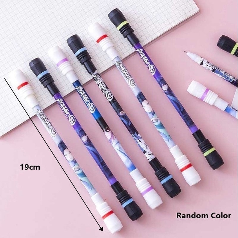 Bút Bi Xoay Gel Có Đèn LED Thời Trang Ngòi 0.5mm Cho Học Sinh