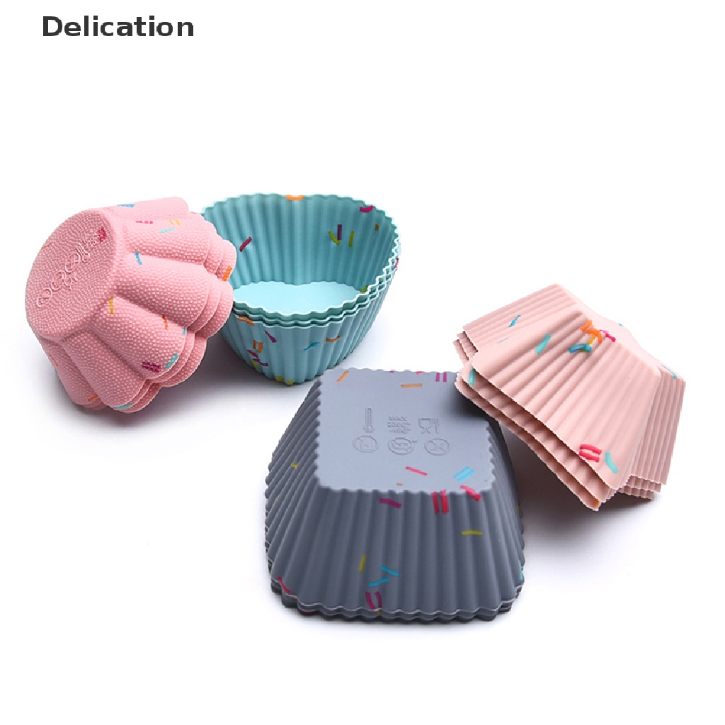 Set 12 Khuôn Silicone Làm Bánh Muffin DIY Tiện Dụng