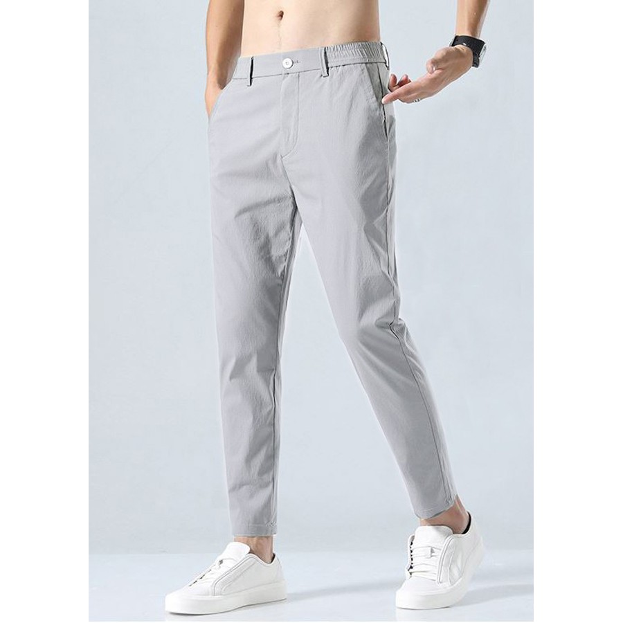 Quần Dài Nam Chất Đũi Kiểu Dáng Công Sở Trẻ Trung Slim Fit Ống Ôm Vải Đũi Tăm Co Giãn Nhẹ Thông Hơi Thoáng Mát