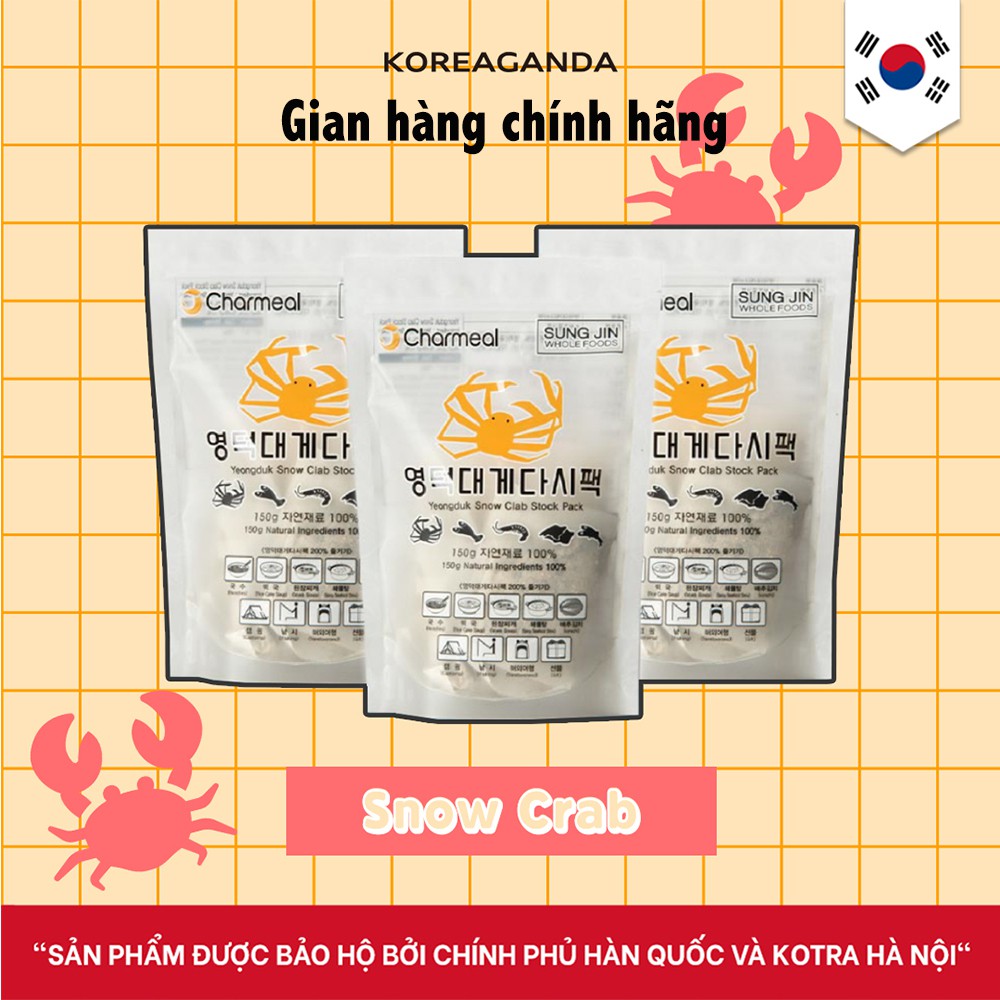 TÚI LỌC NẤU SÚP 100% CUA TUYẾT, NGUYÊN CHẤT YEONGDEOK HÀN QUỐC GÓI 15G