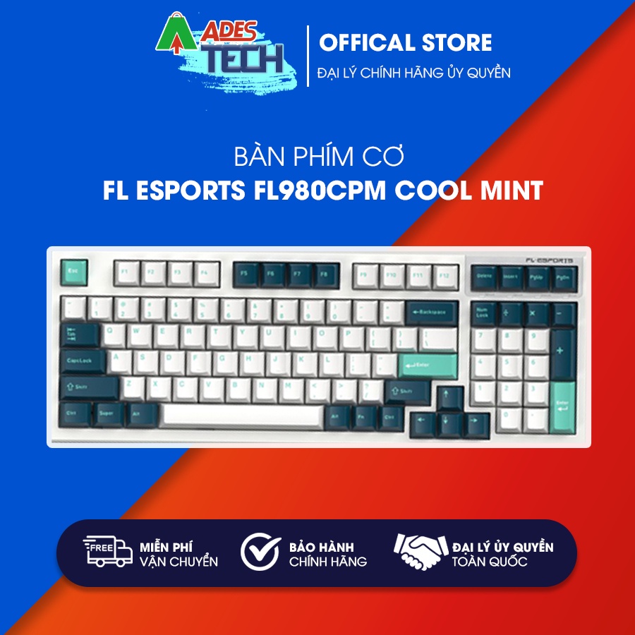 Bàn phím cơ FL Esports FL980CPM Cool Mint Bảo hành 12 tháng