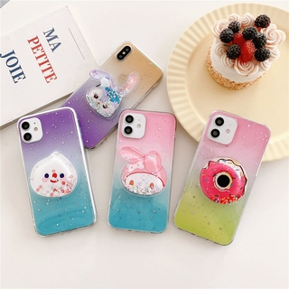 Ốp điện thoại phối màu gắn đồ chơi nắn bóp cho iPhone 11 Pro 7 8 Plus 12 Pro X Xs Max XR SE 2020 12 Mini