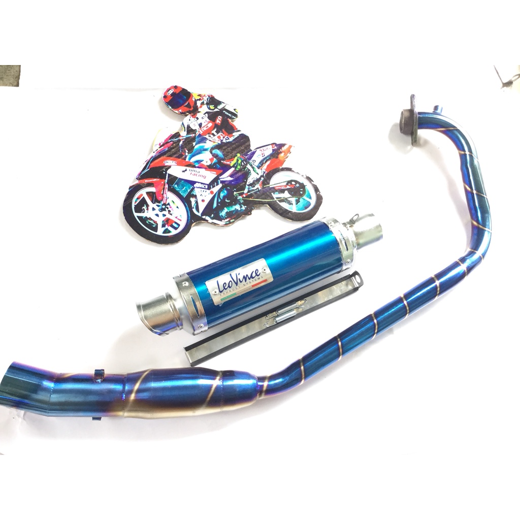 Pô leovince XANH cả cổ bầu hơi titan exciter, winer, sonic, raider, satria, gsx, TFX,R15,...