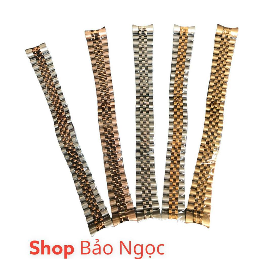 Dây đồng hồ ROLEX 3 mắt đúc đặc thép không gỉ size 20 và 21