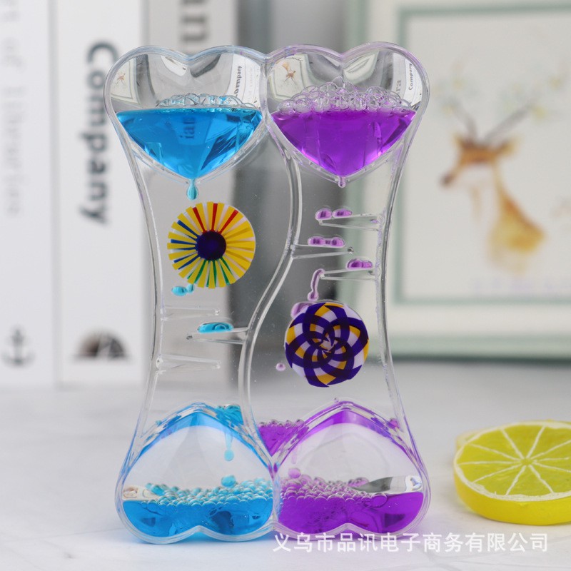 Đồng Hồ Cát Dầu Hình Trái Tim Đôi