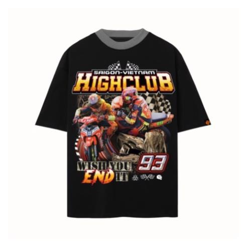 Áo Thun VIỆT NAM RACING Tay Lỡ Unisex Nam/Nữ Đen/Trắng Cổ Tròn - HIGHCLUB Brand Chính Hãng .
