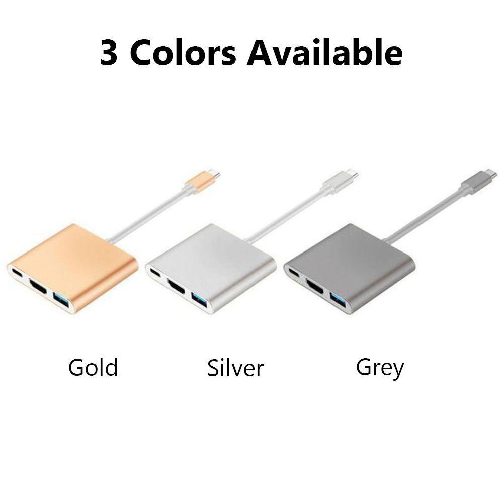 BEBETTERM Cáp ChuyểN ĐổI 3 Trong 1 USB-C 4K HDMI 3 MàU Cho Laptop / PC