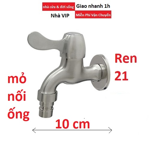 vòi hồ inox304 không gỉ, có mỏ, xả xô , sân vườn, máy giặt, tưới cây inox 304, vòi ren 21