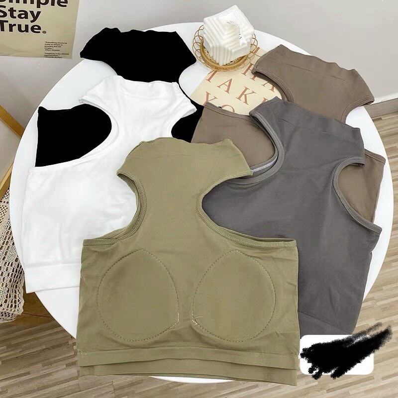 Áo khoét nách ba lỗ sát nách Áo bra croptop có đệm ngực