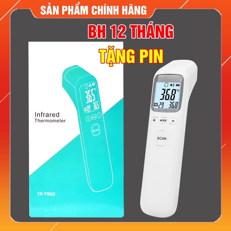 (TẶNG KÈM PIN ) Nhiệt kế điện tử hồng ngoại cảm ứng đo trán đa năng CK-T1803