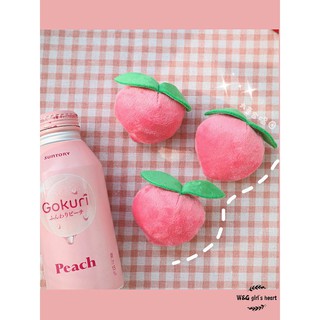 <24h Lô hàng> W&G Simple and lovely girl pink heart shaped peach pin shaped plush cartoon soft cotton decoration Small red brooch