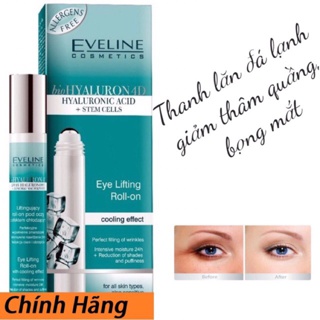 Lăn xóa nhăn trẻ hóa da vùng mắt Bio Hyaluron 4D Eveline 15ml