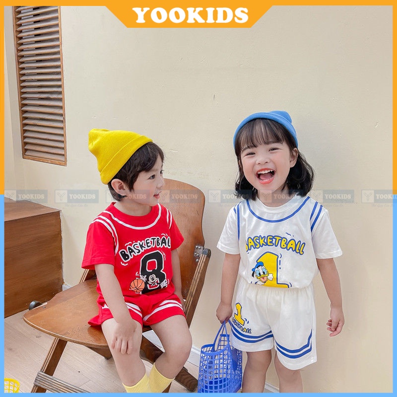 Đồ bộ cho bé gái bé trai YOOKIDS chất cotton thấm hút mồ hôi phong cách thể thao năng động cho bé 0 1 2 3 4 tuổi