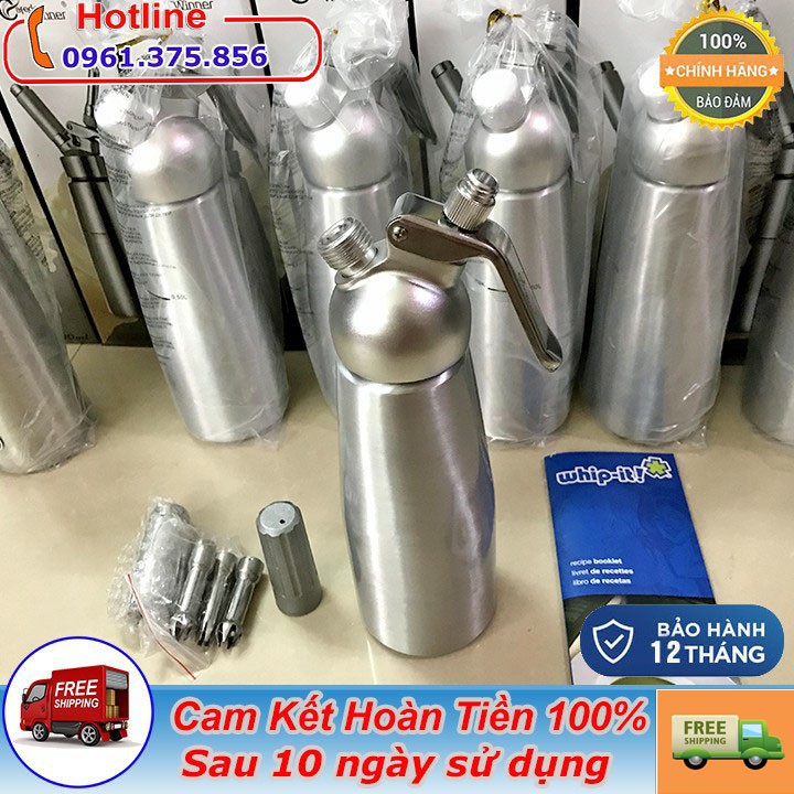 Bình xịt kem tươi cream whi.per 500ml inox [ Tặng kèm 1 viên gas mosa ]