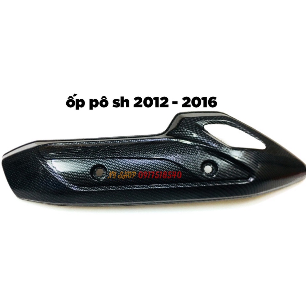 Ốp Pô sơn carbon cho SH 2012-2019. Ảnh thật Sp