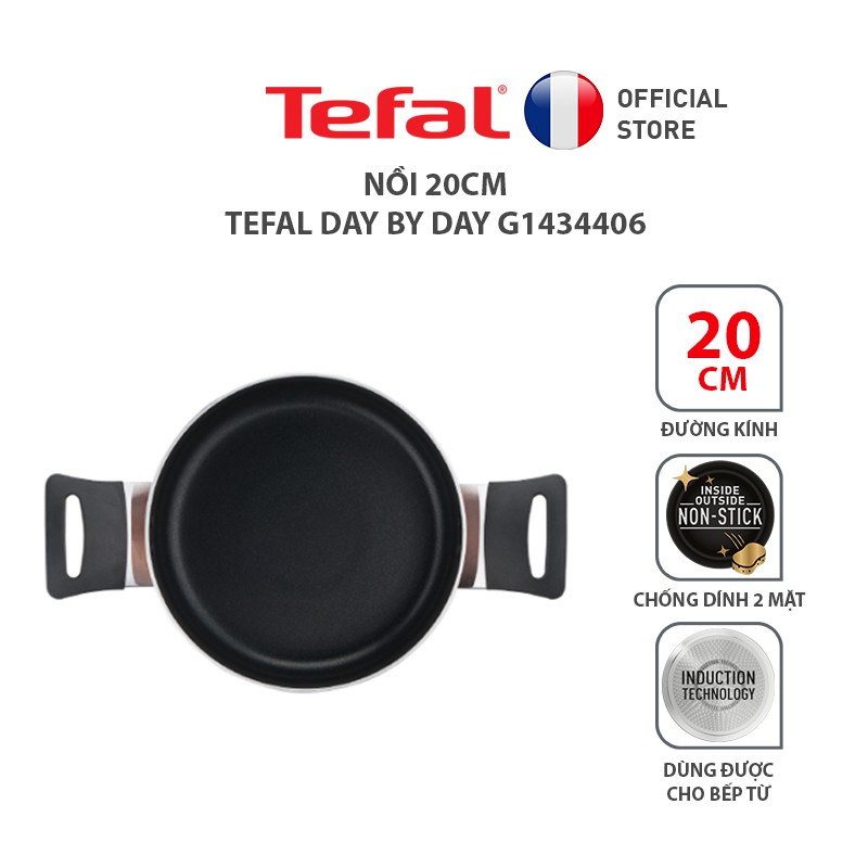 [Mã LIFEHL25 giảm 10% đơn 350K] Combo Tefal Day By Day Nồi 20 cm &amp; Chảo chiên 28cm