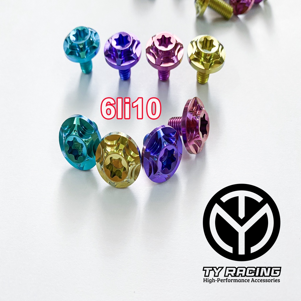 Ốc Titan 6li Dù Sao 2 tầng gắn Dàn Áo xe máy Chuẩn GR5 xịn - TY Racing