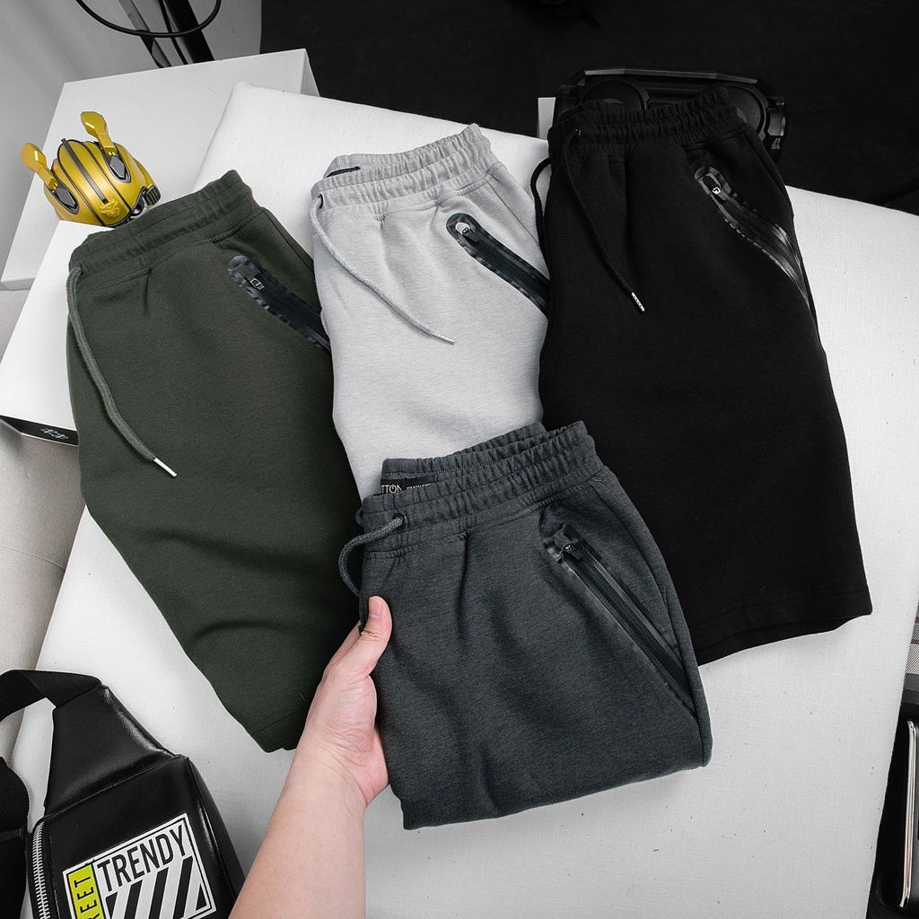 Quần Short Nam Túi Khoá Ép Sim - Co Dãn 2 Chiều