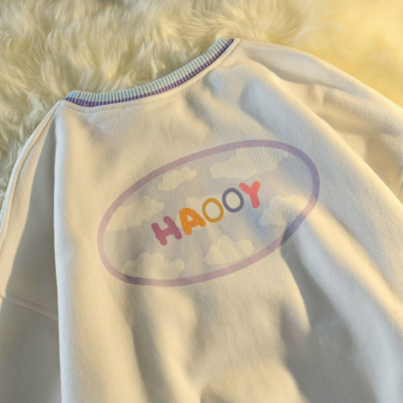 ÁO DÀI TAY NAM NỮ UNISEX TRẮNG VIỀN RAINBOW