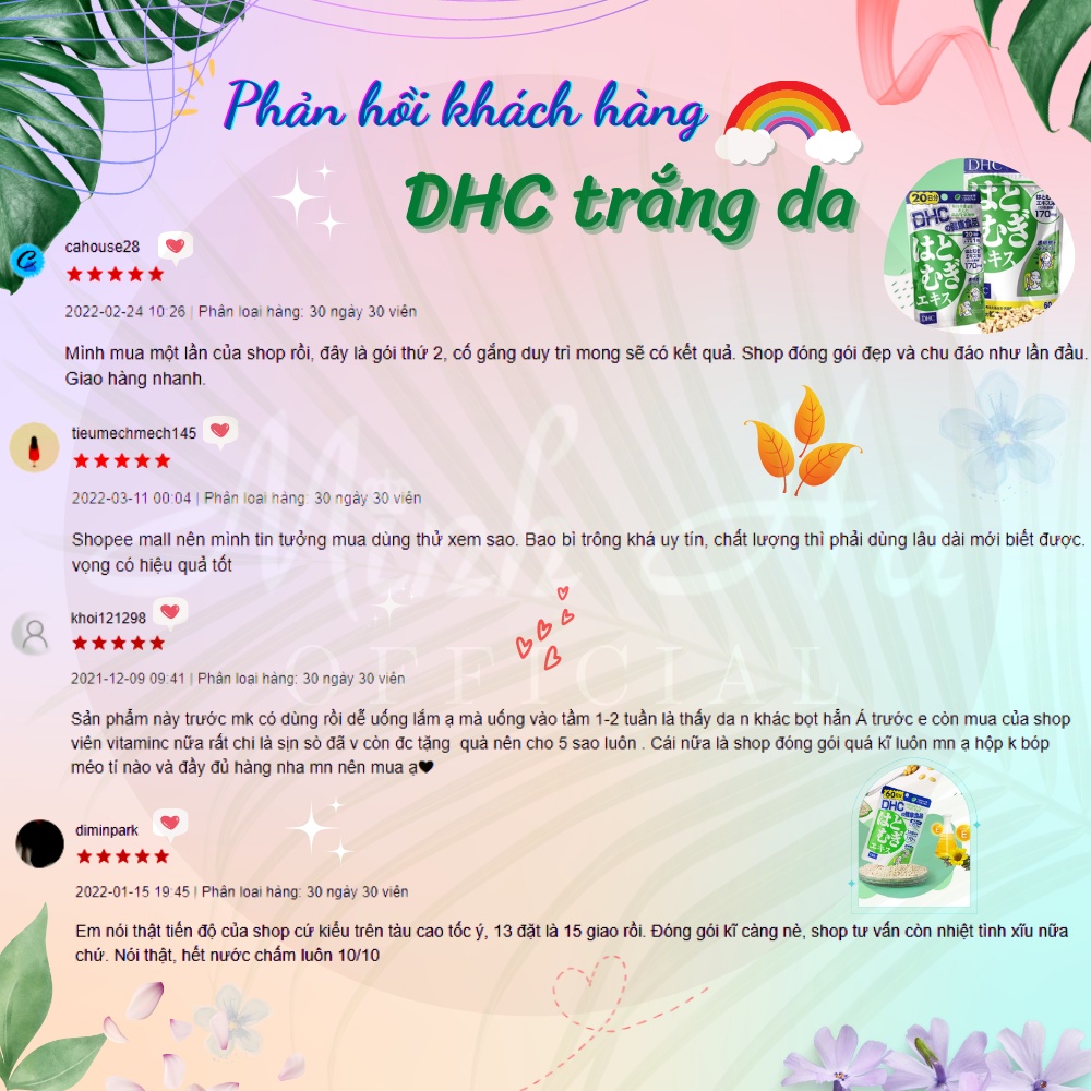 Viên uống trắng da DHC Adlay Extract Nhật Bản 30 Ngày gói 30 viên