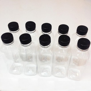 Combo 100 chai nhựa vuông 350ml nắp đen
