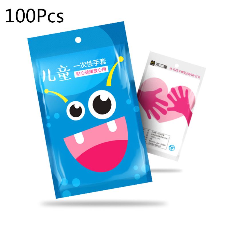 Set 100 găng tay trong suốt dùng một lần dành cho trẻ em