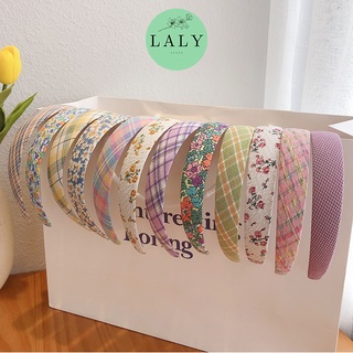Cài tóc băng đô bờm tóc nữ họa tiết caro phong cách ulzzang LALY B02