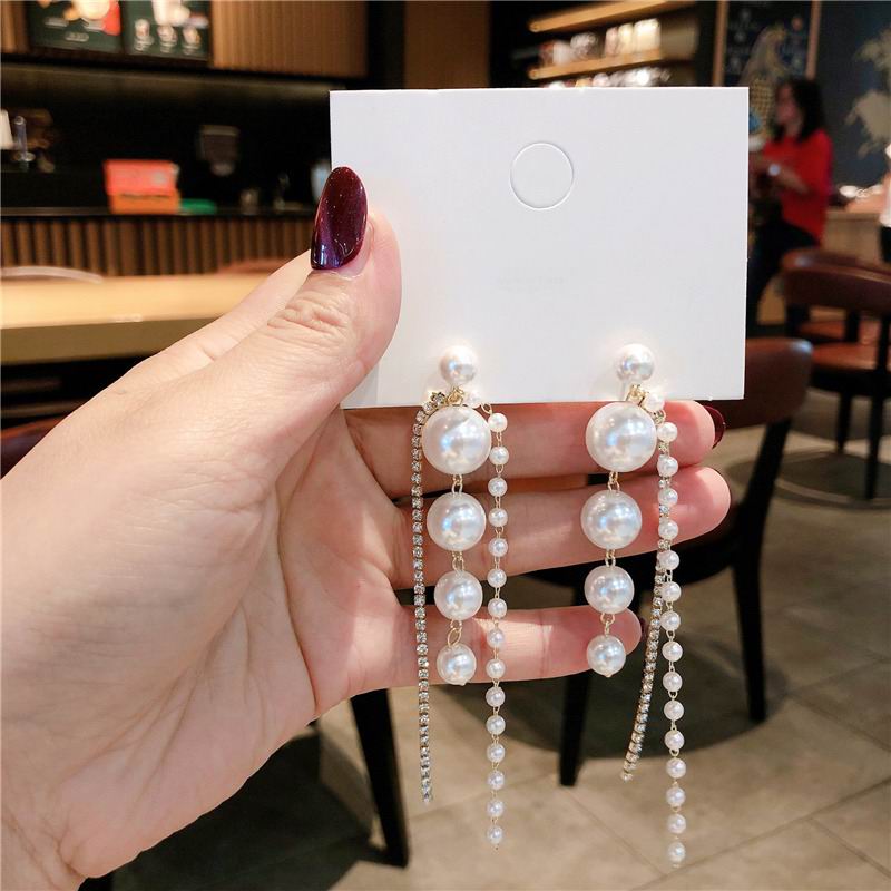 Large Korean pearl drop earrings for women 2021 New white color wedding jewelry Brincos Wholesale