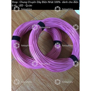 Dây điện nhật 0.75mm 100m hồng, chuyên cho điện ô tô. làm led.
