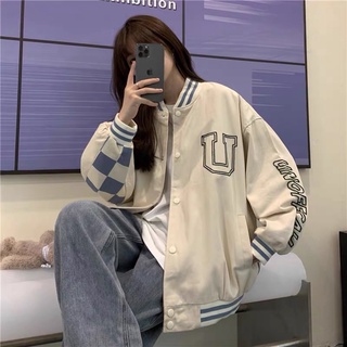 Áo bomber kẻ ô mặt sau