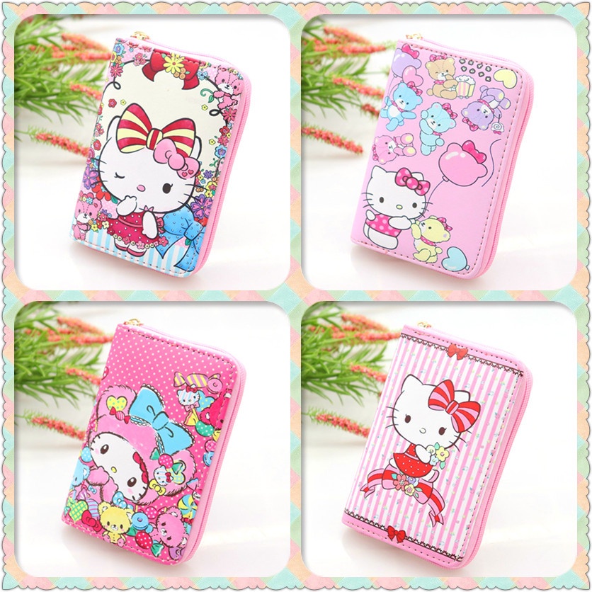 Ví Ngắn Da PU Hình Hello Kitty Cho Bé Gái
