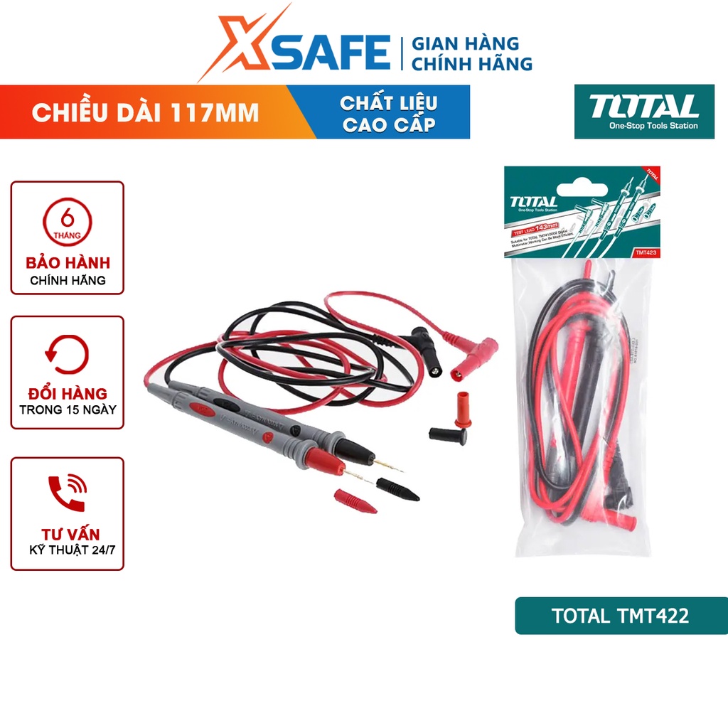 Dây đo ampe TOTAL TMT422 Chiều dài dây 117mm Thích hợp sử dụng với model TMT46001
