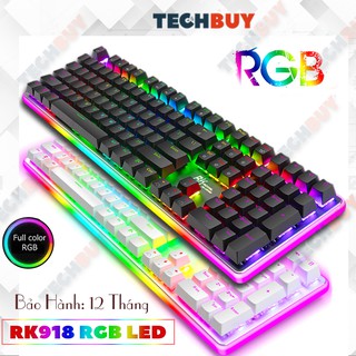 Bàn phím cơ RGB Royal Kludge RK918 Black/ White 16.8 triệu màu I Bảo hành 12T I Gaming Keyboard RK918 RGB